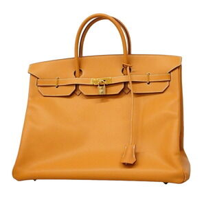 Hermes Birkin 40 Handbag, Courchevel Leather, Natural, □J Stamp, Women's